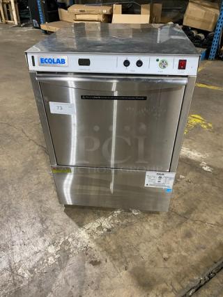 Ecolab Commercial Stainless Steel Undercounter Low Temperature Dishwasher! Energy Star Certified! With Full-Size Peg Rack! Model: U-LT-1 SN: W160961802! 120V 1 Phase!