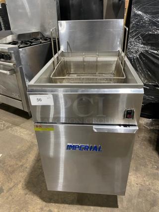 Imperial Commercial Stainless Steel Electric Powered Deep Fat Fryer! With Fry Basket! Model: IFS-75-E! 208V 3 Phase! On Legs!