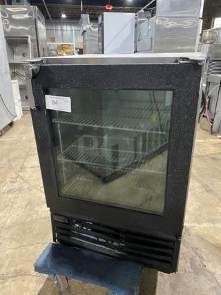 Glastender! 2018! Late Model! Commercial Stainless Steel/Black Powder Coated Single Glass Door Countertop Mug Chiller/Froster! With Poly Coated Wire Racks! Model: MFV24-GN(L) SN: 404184805! 120V 1 Phase!