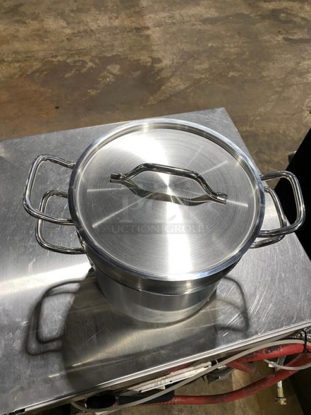 BRAND NEW! Winco Winware Series Master-Cook Collection Commercial Stainless-Steel Heavy Duty Induction Ready Double Boiler! With Cover & Handles! - Image 3 of 5