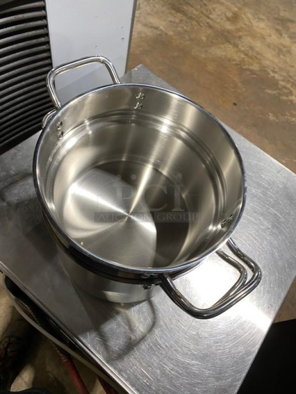 BRAND NEW! Winco Winware Series Master-Cook Collection Commercial Stainless-Steel Heavy Duty Induction Ready Double Boiler! With Cover & Handles! - Image 5 of 5