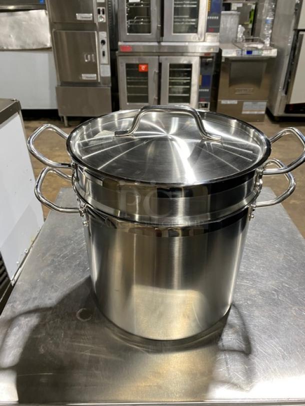 BRAND NEW! Winco Winware Series Master-Cook Collection Commercial Stainless-Steel Heavy Duty Induction Ready Steamer! With Cover & Handles! - Image 2 of 5