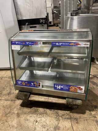 7-Eleven Style Commercial Stainless Steel Electric Powered Countertop 3-Tier Heated Merchandiser Display Showcase!