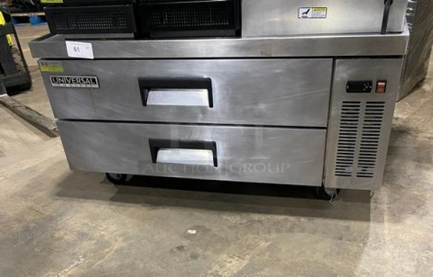 Universal Coolers Commercial Stainless Steel Two Drawer Refrigerated Chef Base! Model: CBI-52 SN: 6809260222022806! 115V! On Casters! - Image 1 of 9