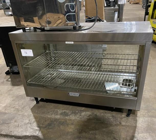 Nemco Commercial Stainless Steel Electric Powered Countertop 2-Tier Heated Merchandiser Display Show Case! With Wire Racks! With Rear Double Sliding Access Doors! On Legs! - Image 1 of 7