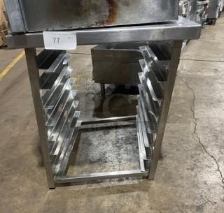 Commercial Stainless Steel Worktop Equipment Stand! With Built In Pan Slides Underneath! On Legs!