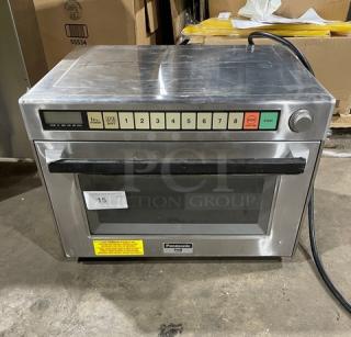 Panasonic Commercial Stainless Steel Electric Powered Countertop Sonic Steamer Microwave Oven! With Programable Digital Controls! Model: NE-3280 SN: 6C38260008! 208V 1 Phase! WORKING WHEN REMOVED!