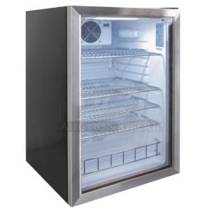 BRAND NEW! Excellence Commercial Black Single Glass Swing Door Countertop Merchandiser Display Refrigerator! Energy Star Certified! Model: EMM-4! - Item #1193921