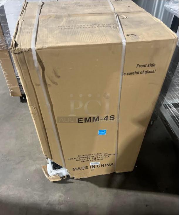 BRAND NEW! Excellence Commercial Black Single Glass Swing Door Countertop Merchandiser Display Refrigerator! Energy Star Certified! Model: EMM-4! - Image 2 of 2
