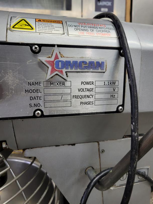 Omcan 20 qt Planetary Mixer sp200a - Bench Model, 1 1/2 hp, 110v (20441) - Image 5 of 5