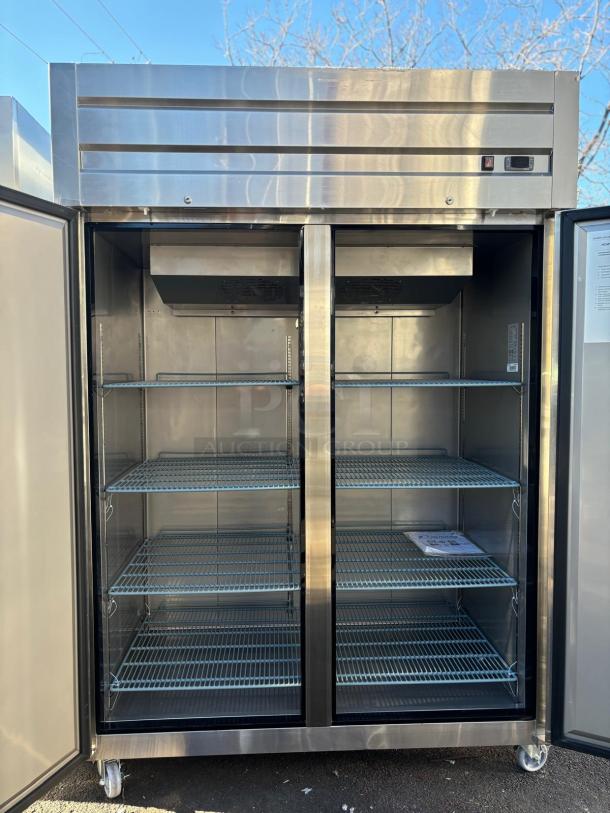 BRAND NEW!! DUKERS D55R 55 1/8" Two Section Reach In Refrigerator, (2) Left/Right Hinge Solid Doors, 115v - Image 1 of 5