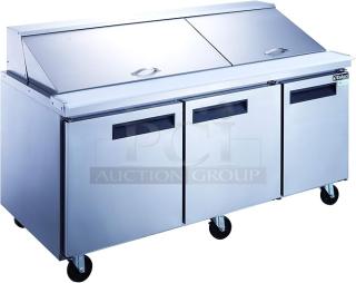 BRAND NEW DUKERS  DSP72-18-S3 72 1/2" Sandwich/Salad Prep Table w/ Refrigerated Base, 115v