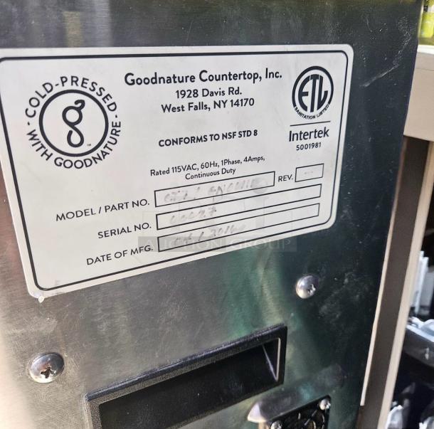 Excellent Condition – Goodnature CT7 – Cold Pressed Juicer – Countertop – 115V – Fully Tested & Working! - Image 9 of 9