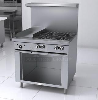 Excellent Condition – U.S. Range C836-6R24GM – 36" Gas Range with Griddle and 4 Burners – Fully Tested & Working!