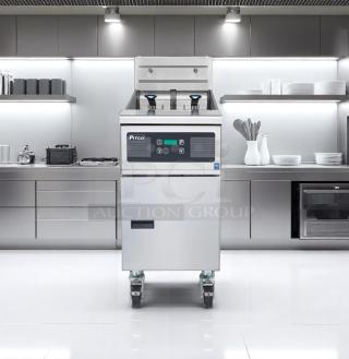 Excellent Condition – Pitco SFSE14 – Floor Model Electric Fryer – 208V – Fully Tested & Working!