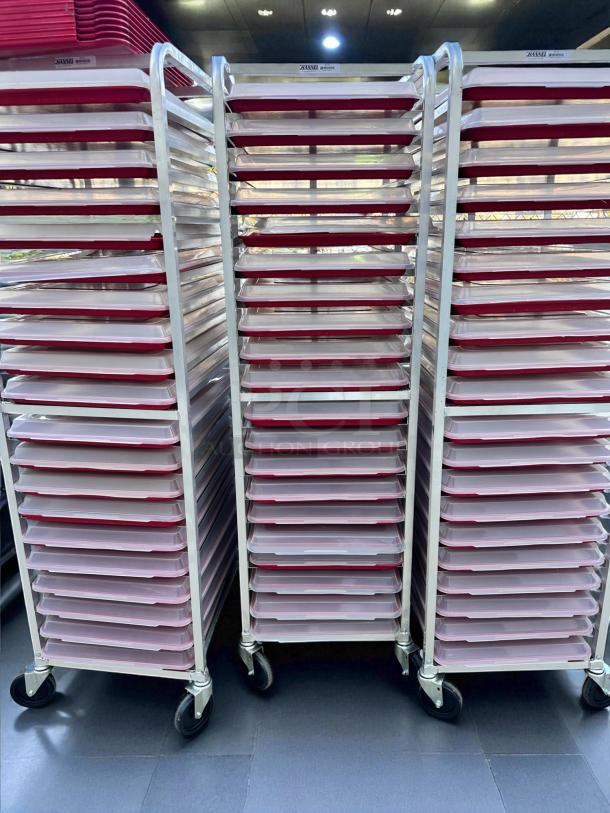 Awesome Condition – Lot of Channel Pan Rack with Trays – Commercial Kitchen Use – NSF – Fully Tested & Rolling Smoothly! - Image 3 of 4