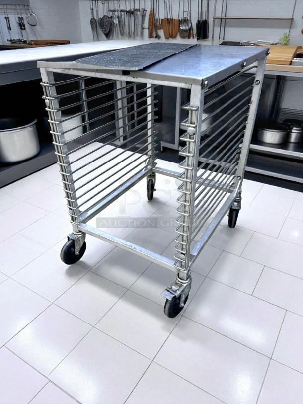 Excellent Condition – Stainless Steel Mobile Pan Rack – 10-Slot Tray Stand on Wheels – Fully Tested & Working! - Image 2 of 4