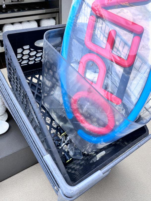 Excellent Condition – LED OPEN Sign – Oval Red/Blue – 110–120V   –   Fully Tested & Working! - Image 1 of 2