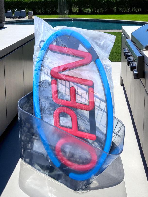 Excellent Condition – LED OPEN Sign – Oval Red/Blue – 110–120V   –   Fully Tested & Working! - Image 2 of 2