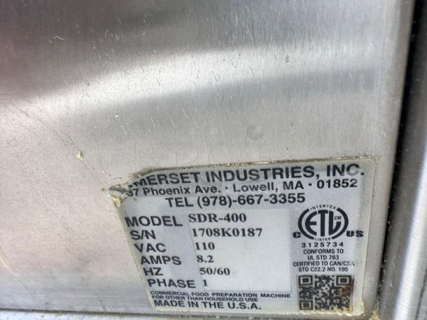 Excellent Condition – Somerset SDR-400 – Dough Rounder – 110V – Fully Tested & Working! - Image 7 of 7