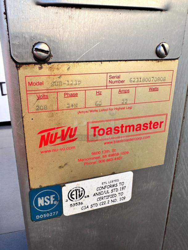 Awesome Condition – NU-VU SUB-123P – Convection Oven/Proofer Combo – 208V – Fully Tested & Working! - Image 8 of 8