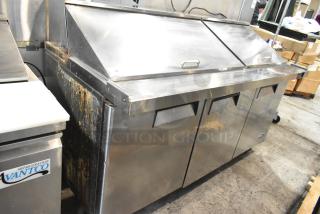 Atosa Stainless Steel Commercial Sandwich Salad Prep Table Bain Marie Mega Top on Commercial Casters. 115/208-240 Volts, 1 Phase.
