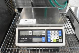 CAS ER JR ICBJ Metal Countertop 30 Pound Capacity Food Portioning Scale.