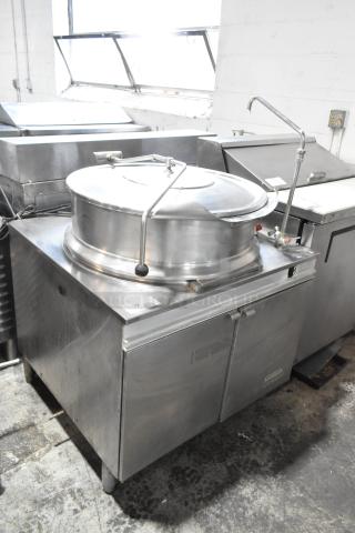 Cleveland Stainless Steel Commercial Floor Style Steam Kettle.