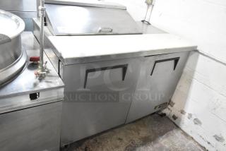 True TSSU-48-08 Stainless Steel Commercial Sandwich Salad Prep Table Bain Marie Mega Top on Commercial Casters. 115 Volts, 1 Phase.