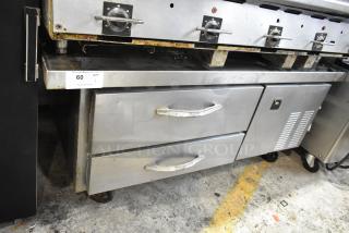 Beverage Air WTRCS52-1-60 Stainless Steel Commercial 2 Drawer Chef Base on Commercial Casters. 115 Volts, 1 Phase.