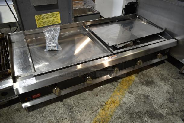 BRAND NEW SCRATCH AND DENT! 2023 Cooking Performance Group CPG 351GTUCPG60N Stainless Steel Commercial Countertop Natural Gas Powered Flat Top Griddle. 150,000 BTU. - Image 2 of 12