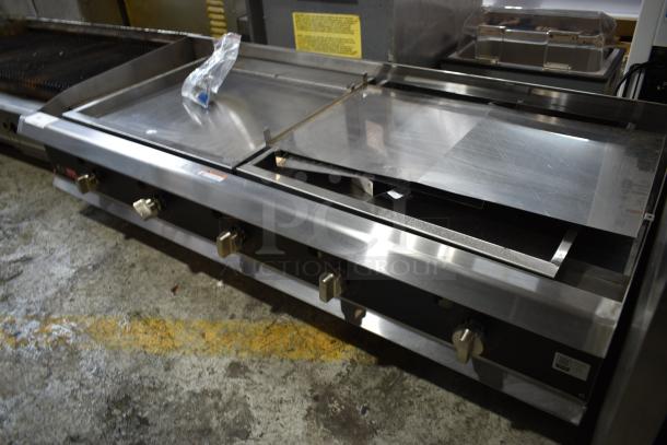 BRAND NEW SCRATCH AND DENT! 2023 Cooking Performance Group CPG 351GTUCPG60N Stainless Steel Commercial Countertop Natural Gas Powered Flat Top Griddle. 150,000 BTU. - Image 3 of 12