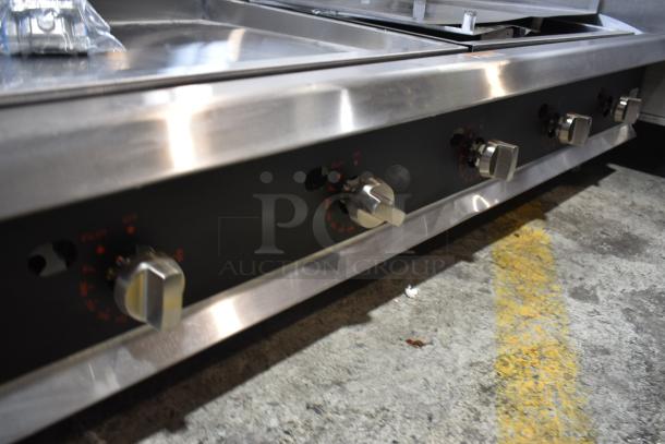 BRAND NEW SCRATCH AND DENT! 2023 Cooking Performance Group CPG 351GTUCPG60N Stainless Steel Commercial Countertop Natural Gas Powered Flat Top Griddle. 150,000 BTU. - Image 5 of 12