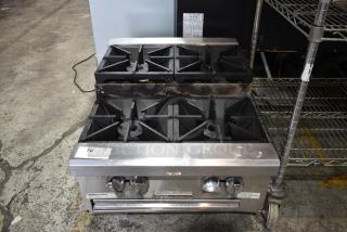 Southbend HDO-24SU Stainless Steel Commercial Countertop Natural Gas Powered 4 Burner 2 Tier Range.