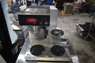 Avantco C30 Stainless Steel Commercial Countertop 3 Burner Coffee Machine w/ Metal Brew Basket. 120 Volts, 1 Phase. - Item #1191225