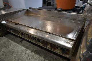 Stainless Steel Commercial Countertop Gas Powered Flat Top Griddle.