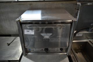 Bakers Pride MOS2E Stainless Steel Commercial Countertop Pizza Oven w/ Broken Cooking Stones. 208/240 Volts. - Item #1191440