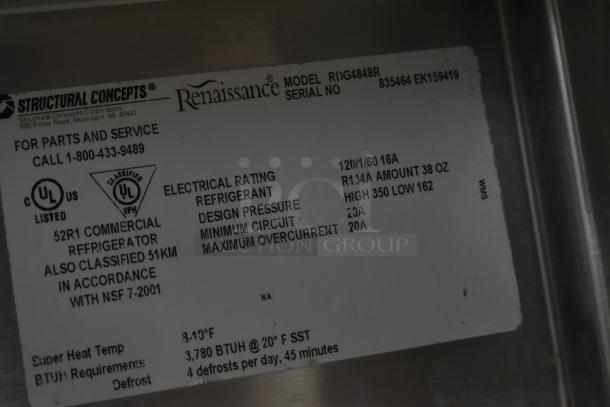 Structural Concepts RDG4848R Metal Commercial Floor Style Deli Display Case Merchandiser on Commercial Casters. 115 Volts, 1 Phase. - Image 7 of 8