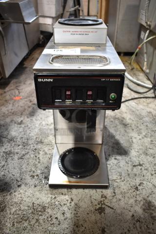 Bunn VP17-2 Stainless Steel Commercial Countertop 2 Burner Coffee Machine w/ Poly Brew Basket. 120 Volts, 1 Phase. - Item #1191461