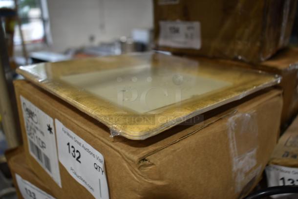 BRAND NEW! Box of Caspari 5811DP Gold Leaf Ivory 10" Plates. - Image 3 of 4
