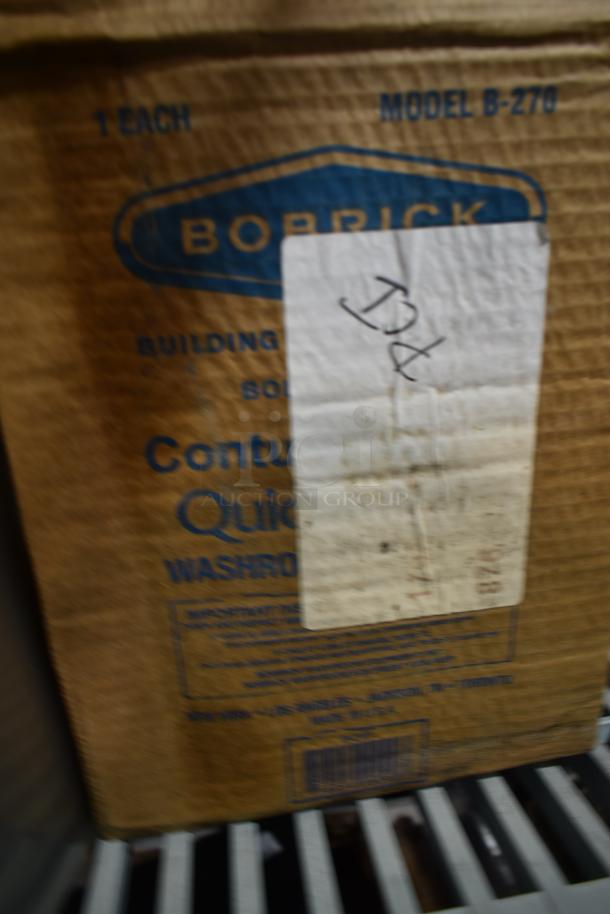 BRAND NEW SCRATCH AND DENT! Bobrick B-270 Stainless Steel  Contura Sanitary Napkin Receptacle - Image 4 of 4