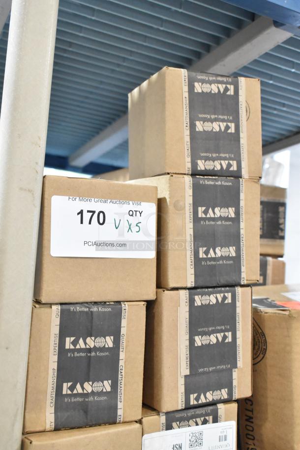 5 BRAND NEW SCRATCH AND DENT! Items Including Kason® 1094 SureClose™ Wide Door Closer Hook (Polished Chrome, Flush - 3/4" Offset) 507094000026, Kason® 11094000027 Door Closer Hook with 1 1/8" Offset Mount AP262999, Kason® 61741000258 Satin Die Cast Zamak 4" Adjustable Equipment Leg; Flange Foot; 3/8"-16 Stud Mount AP262073, Kason® 1645 1 3/8" - 2 1/2" Adjustable Gray Plastic Hex Foot Insert for 1 5/8" OD Tubing 507645000257, Kason® 11556000005 Concealed Cartridge Style Door Hinge AP263297. 5 Times Your Bid! - Image 2 of 20