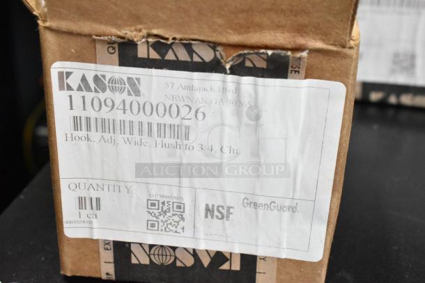 5 BRAND NEW SCRATCH AND DENT! Items Including Kason® 1094 SureClose™ Wide Door Closer Hook (Polished Chrome, Flush - 3/4" Offset) 507094000026, Kason® 11094000027 Door Closer Hook with 1 1/8" Offset Mount AP262999, Kason® 61741000258 Satin Die Cast Zamak 4" Adjustable Equipment Leg; Flange Foot; 3/8"-16 Stud Mount AP262073, Kason® 1645 1 3/8" - 2 1/2" Adjustable Gray Plastic Hex Foot Insert for 1 5/8" OD Tubing 507645000257, Kason® 11556000005 Concealed Cartridge Style Door Hinge AP263297. 5 Times Your Bid! - Image 12 of 20
