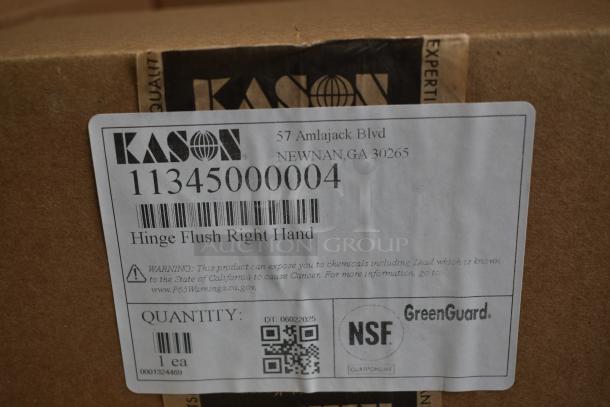 6 BRAND NEW SCRATCH AND DENT! Kason® 218 Adjustable Spring Hinge 507218000012, Kason® 1345 Performer Positive Adjustable Hinge (Right Hand), Kason® 930 Series Trigger Action Latch Strike (Flush - 3/8") 507930A00004, Kason® 481 Safety-Glow™ Walk-In Cooler Safety Release Handle with Plastic Glow Knob 507481A00600, Kason® 1345 Performer Positive Adjustable Hinge (Left Hand), Kason® 1245 Reversible Cam-Rise Door Hinge (Polished Chrome, 1 1/4" Offset), 10 1/16" x 5 1/2" 507245000044. 6 Times Your Bid! - Image 6 of 10