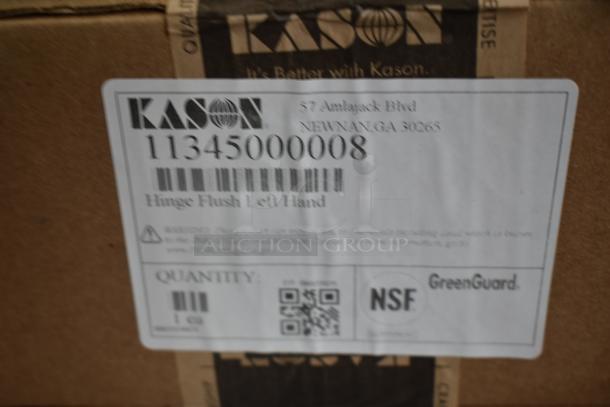 6 BRAND NEW SCRATCH AND DENT! Kason® 218 Adjustable Spring Hinge 507218000012, Kason® 1345 Performer Positive Adjustable Hinge (Right Hand), Kason® 930 Series Trigger Action Latch Strike (Flush - 3/8") 507930A00004, Kason® 481 Safety-Glow™ Walk-In Cooler Safety Release Handle with Plastic Glow Knob 507481A00600, Kason® 1345 Performer Positive Adjustable Hinge (Left Hand), Kason® 1245 Reversible Cam-Rise Door Hinge (Polished Chrome, 1 1/4" Offset), 10 1/16" x 5 1/2" 507245000044. 6 Times Your Bid! - Image 9 of 10