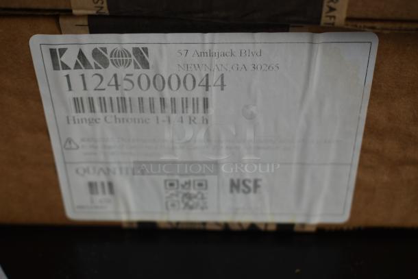 6 BRAND NEW SCRATCH AND DENT! Kason® 218 Adjustable Spring Hinge 507218000012, Kason® 1345 Performer Positive Adjustable Hinge (Right Hand), Kason® 930 Series Trigger Action Latch Strike (Flush - 3/8") 507930A00004, Kason® 481 Safety-Glow™ Walk-In Cooler Safety Release Handle with Plastic Glow Knob 507481A00600, Kason® 1345 Performer Positive Adjustable Hinge (Left Hand), Kason® 1245 Reversible Cam-Rise Door Hinge (Polished Chrome, 1 1/4" Offset), 10 1/16" x 5 1/2" 507245000044. 6 Times Your Bid! - Image 10 of 10