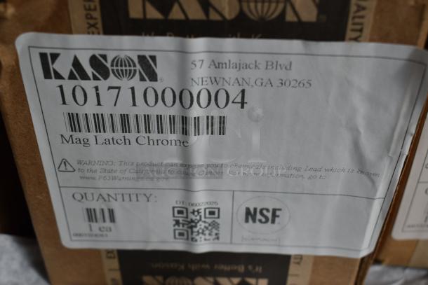 6 BRAND NEW SCRATCH AND DENT! Items Including Kason® 56 SafeGuard® Latch Body (Light Spring, Brushed Chrome) 507056L06021, Kason® 56 SafeGuard® Latch (Light Spring, Polished Chrome) 507056L05020, Kason® 10218000008 5 3/4" x 1 1/8" Spring-Assisted Edge Mount Door Hinge with 1 1/8" Offset AP263382, Kason® 10171000004 11 1/2" Magnetic Door Latch with Strike - Edge Mount AP221079, Kason® 27C Quarter Turn Inside Release (Strike with 4" Inside Release, Chrome) 50702700040C, Kason® 11247000002 6 3/8" x 1 1/8" Reversible Cam Lift Door Hinge with Adjustable Offset 117261579. 6 Times Your Bid! - Image 9 of 13