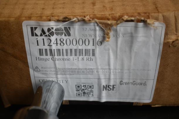 3 BRAND NEW SCRATCH AND DENT! Items Including Kason® 1256 Pacesetter Hinge (Textured Panel, Brushed Chrome), Kason® 11248000016 10 1/8" x 5 21/32" Reversible Spring-Assisted Cam Lift Hinge with 1 1/8" Offset, Kason® 1245 Reversible Cam-Rise Door Hinge (Polished Chrome, Flush Mount), 10 1/16" x 5 1/2". 3 Times Your Bid! - Image 5 of 7