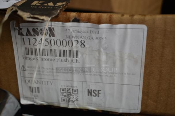 3 BRAND NEW SCRATCH AND DENT! Items Including Kason® 1256 Pacesetter Hinge (Textured Panel, Brushed Chrome), Kason® 11248000016 10 1/8" x 5 21/32" Reversible Spring-Assisted Cam Lift Hinge with 1 1/8" Offset, Kason® 1245 Reversible Cam-Rise Door Hinge (Polished Chrome, Flush Mount), 10 1/16" x 5 1/2". 3 Times Your Bid! - Image 7 of 7