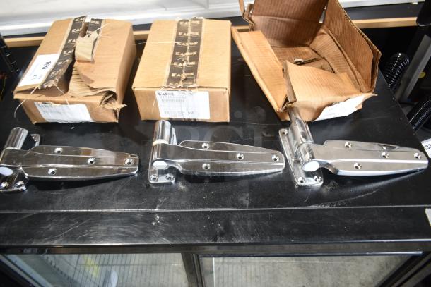 3 BRAND NEW SCRATCH AND DENT! Items Including Kason® 1245 Reversible Cam-Rise Door Hinge (Polished Chrome, 1 3/8" Offset), 10 1/16" x 5 1/2", Kason® 1245 Reversible Cam-Rise Door Hinge (Polished Chrome, 1 1/8" Offset), 10 1/16" x 5 1/2", Kason® 11248000020 10 1/8" x 5 21/32" Reversible Spring-Assisted Cam Lift Hinge with 1 1/4" Offset. 3 Times Your Bid! - Image 1 of 7